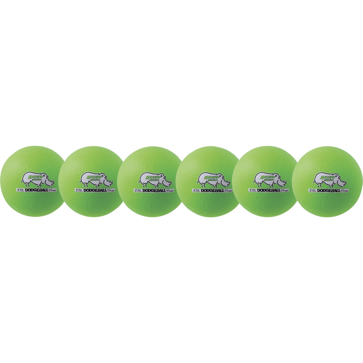 Champion Sports Rhino Skin Dodgeball Set - Low Bounce Foam - Neon Green - Equipment