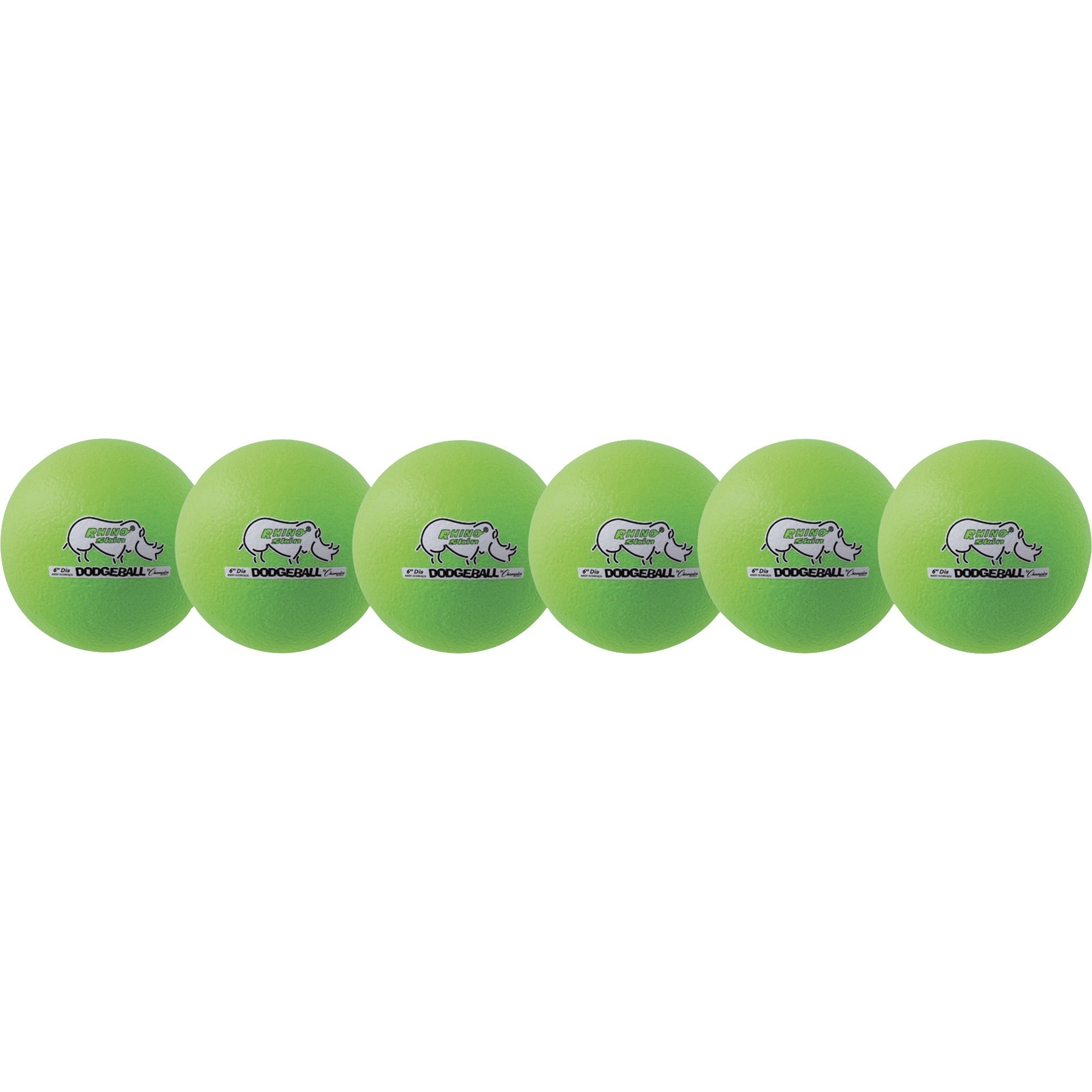 Champion Sports Rhino Skin Dodgeball Set - Low Bounce Foam - Neon Green - Equipment