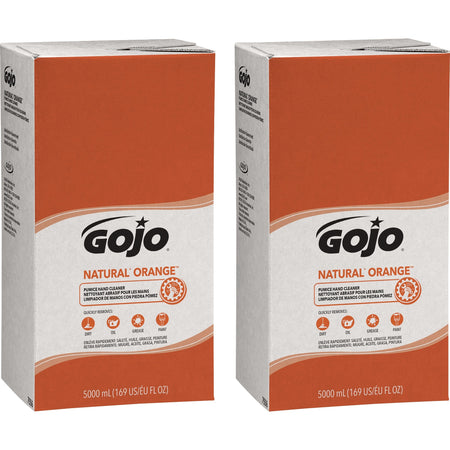 Gojo® Natural Orange Pumice Hand Cleaner - Citrus Scent - 1.32 gal - Oil Remover, Grease Remover, Dirt Remover, Soil Remover - Hand - White - Fast Acting - 2 / Carton