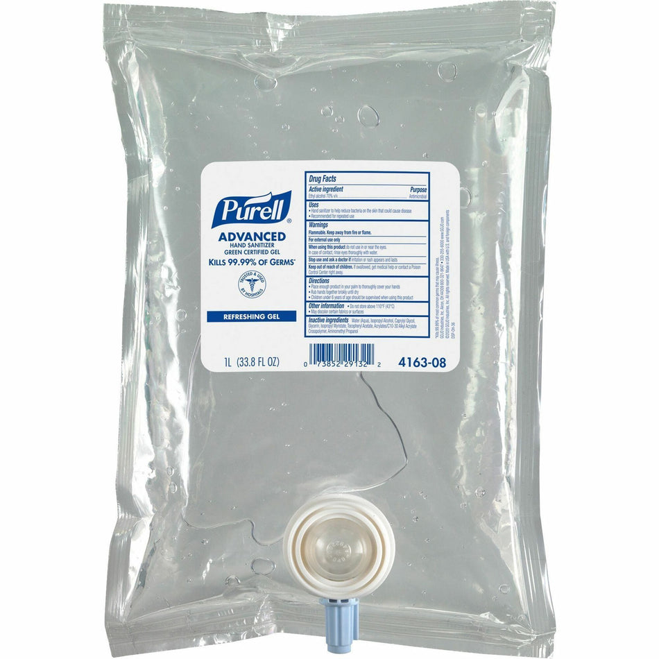 PURELL® Hand Sanitizer Gel - Fragrance-free Scent - 1.06 quart - Kill Germs - Hand, Skin - Clear - Dye-free, Fragrance-free, Unscented, Bio-based - 1 Each