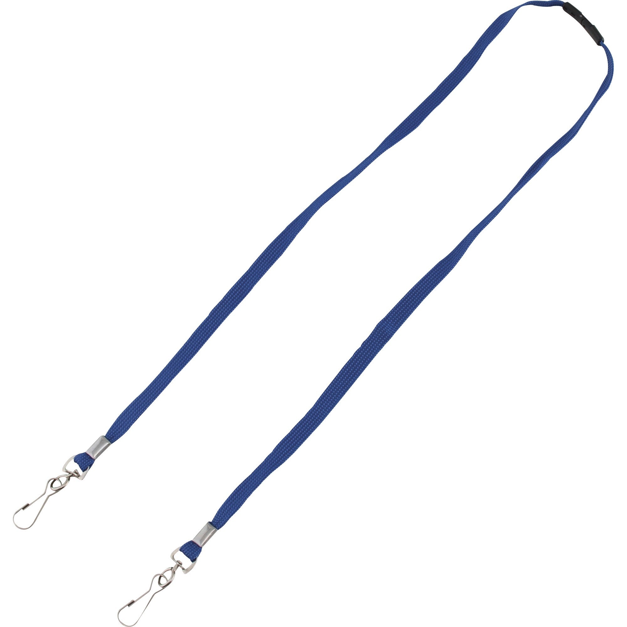Advantus Face Mask Lanyard - Adjustable - J-Hook Attachment - 30" Length - Blue - 10 / Pack