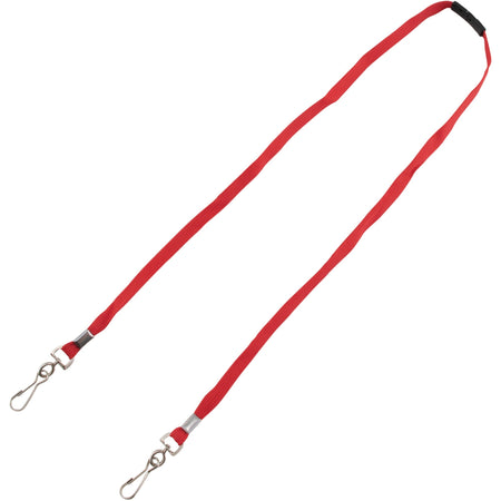Advantus Face Mask Lanyard - Adjustable - J-Hook Attachment - 30" Length - Red - 10 / Pack