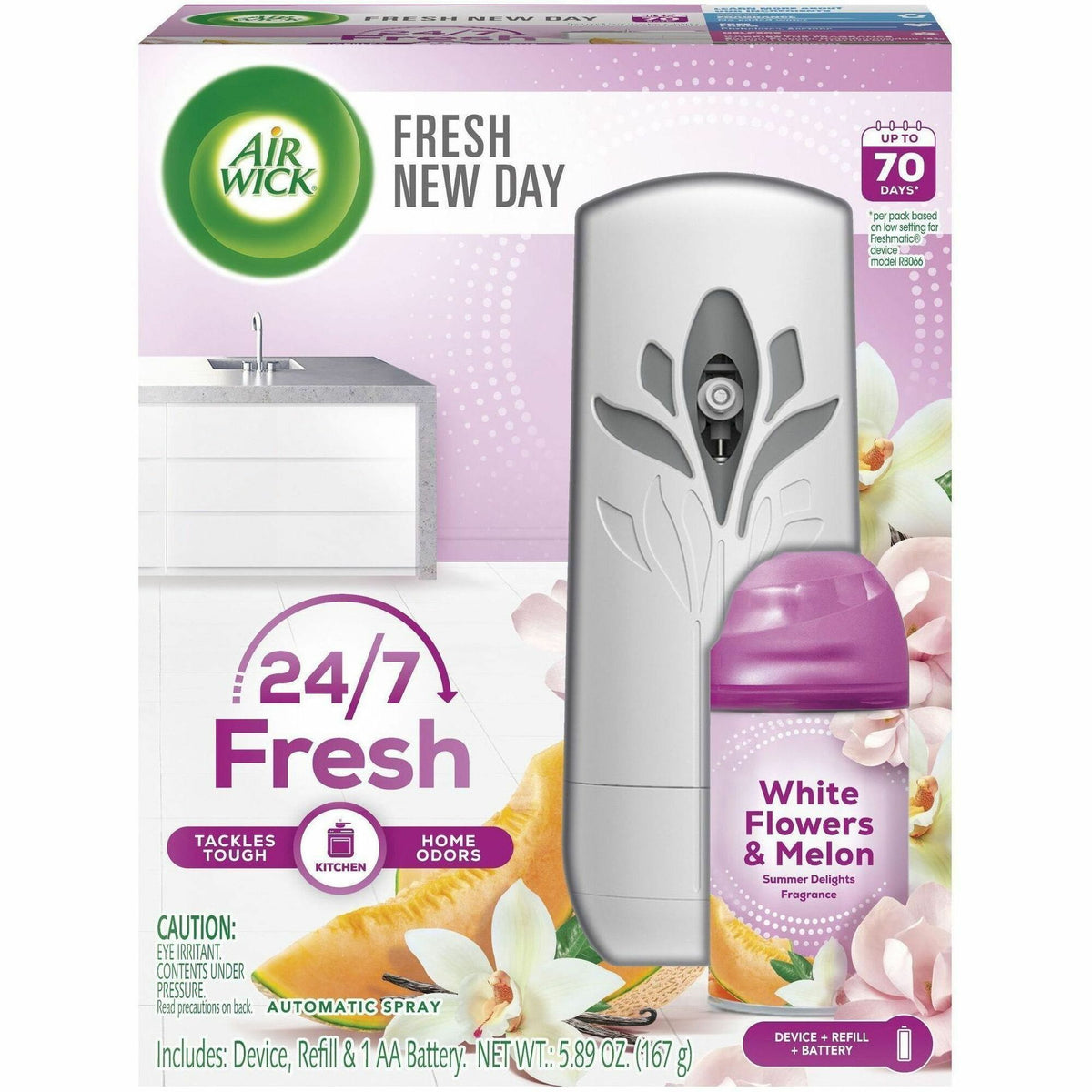 Air Wick Pure 24/7 Summer Air Spray Kit - Spray - Summer Delights - 70 Day - 1 Kit