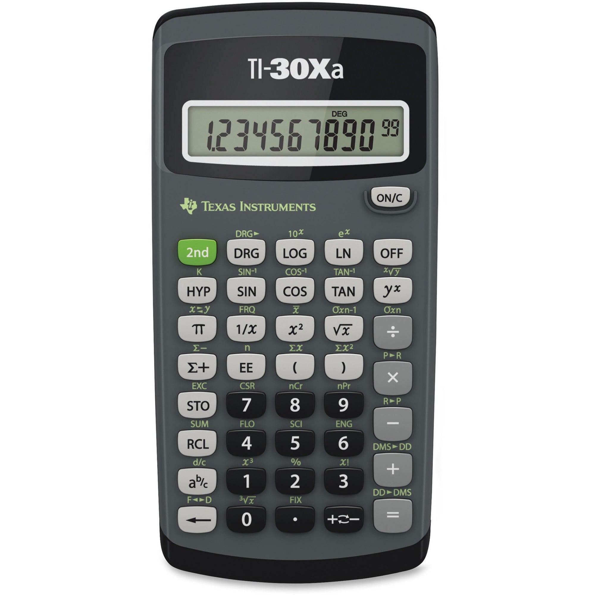 Texas Instruments TI-30XA Student Scientific Calculator - 10 Digits - Battery Powered - 6" Height x 3.1" Width x 0.8" Depth - Black - 1 Each