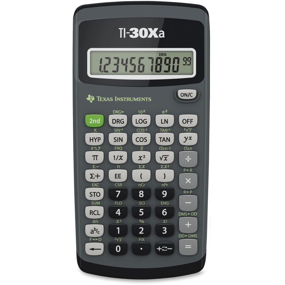 Texas Instruments TI-30XA Student Scientific Calculator - 10 Digits - Battery Powered - 6" Height x 3.1" Width x 0.8" Depth - Black - 1 Each