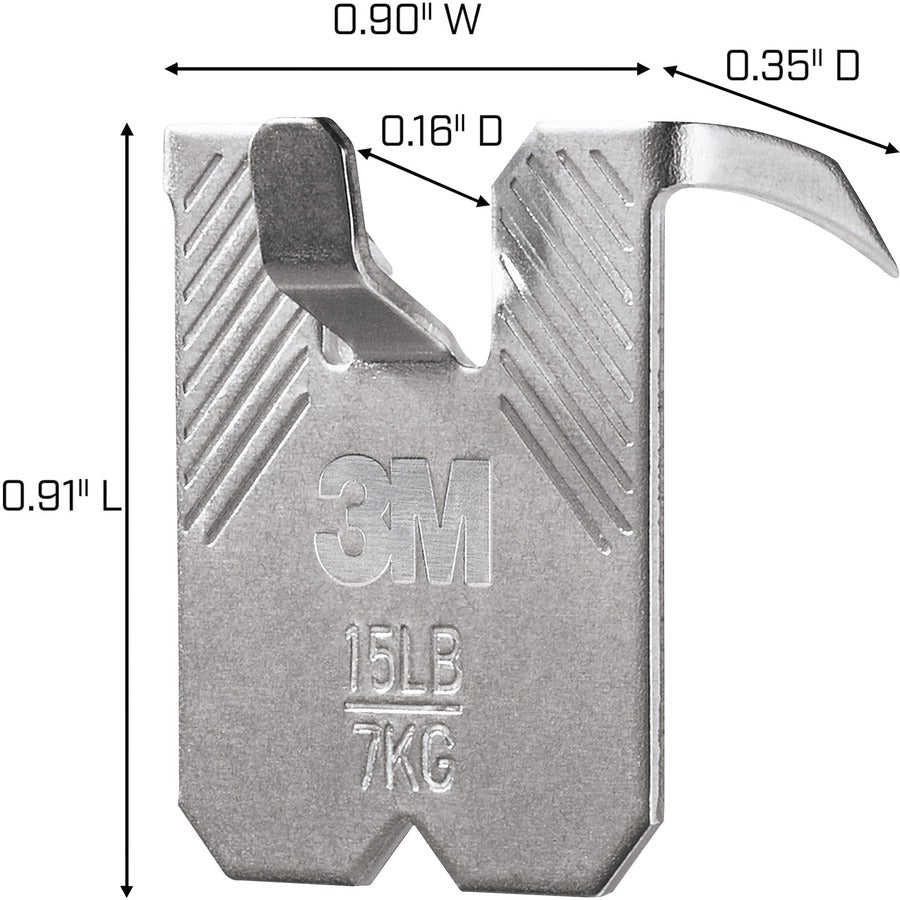 3M CLAW Drywall Picture Hanger: 15 lb Capacity - Gray - 5/Pack