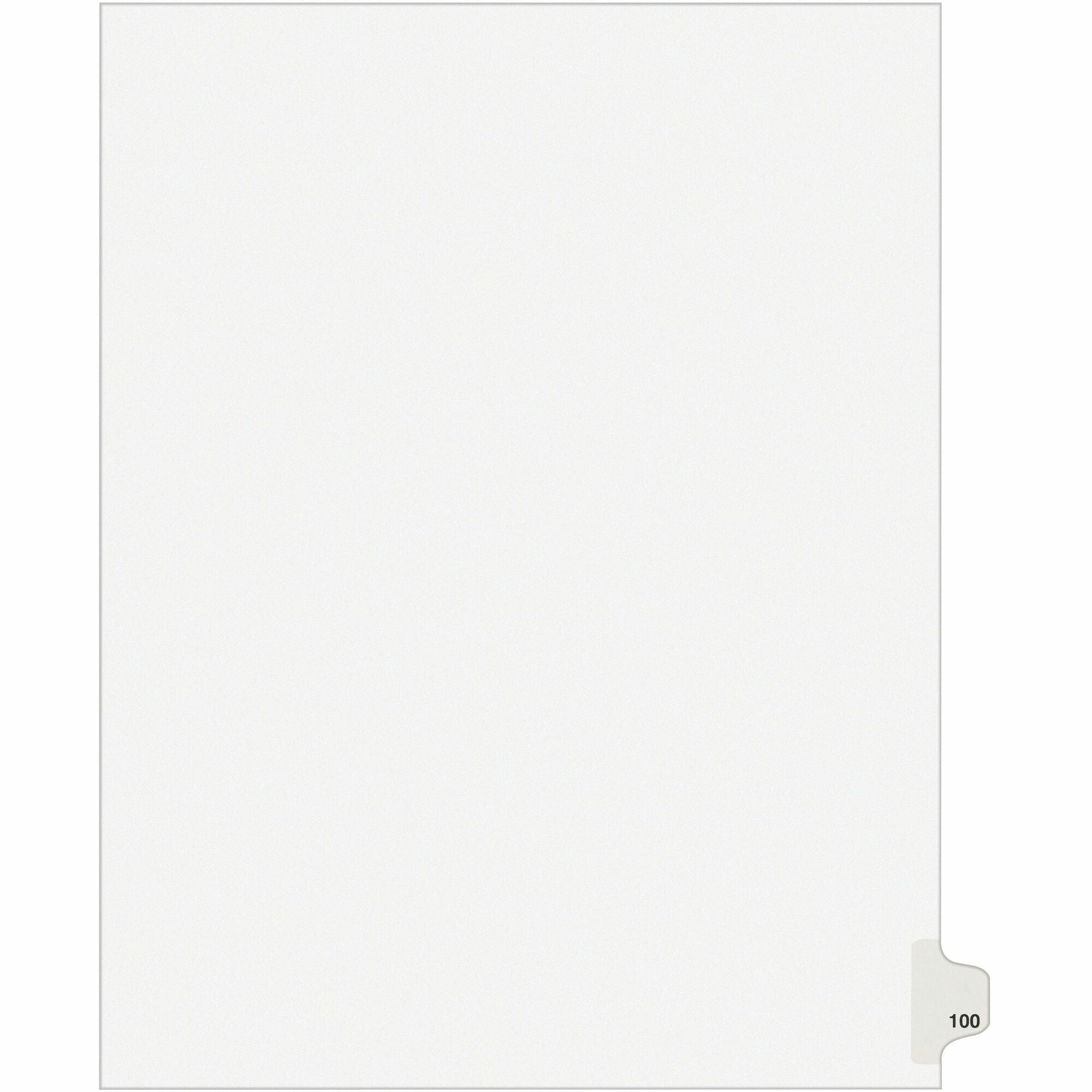 Avery® Side Tab Individual Legal Dividers - 500 x Divider(s) - 500 Side Tab(s) - 100 - 1 Tab(s)/Set - 8.5" Divider Width x 11" Divider Length - Letter - 8.50" Width x 11" Length - White Paper Divider - 25/Pack - 20 / Carton