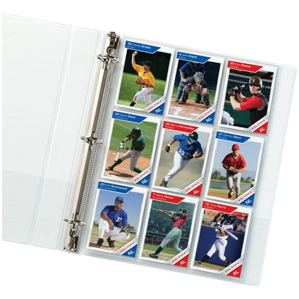 Avery® Trading Card Pages: 90-Card Capacity 3-Ring Binder Clear - 10/Pack - Refill Pages
