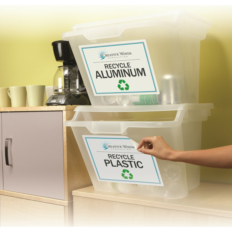 Avery®  Removable I.D. Laser/Inkjet Labels - 8 1/2" Width x 11" Length - Removable Adhesive - Rectangle - Laser, Inkjet - White - Paper - 1 / Sheet - 50 Total Sheets - 50 Total Label(s) - 150/Pack - 5 / Carton