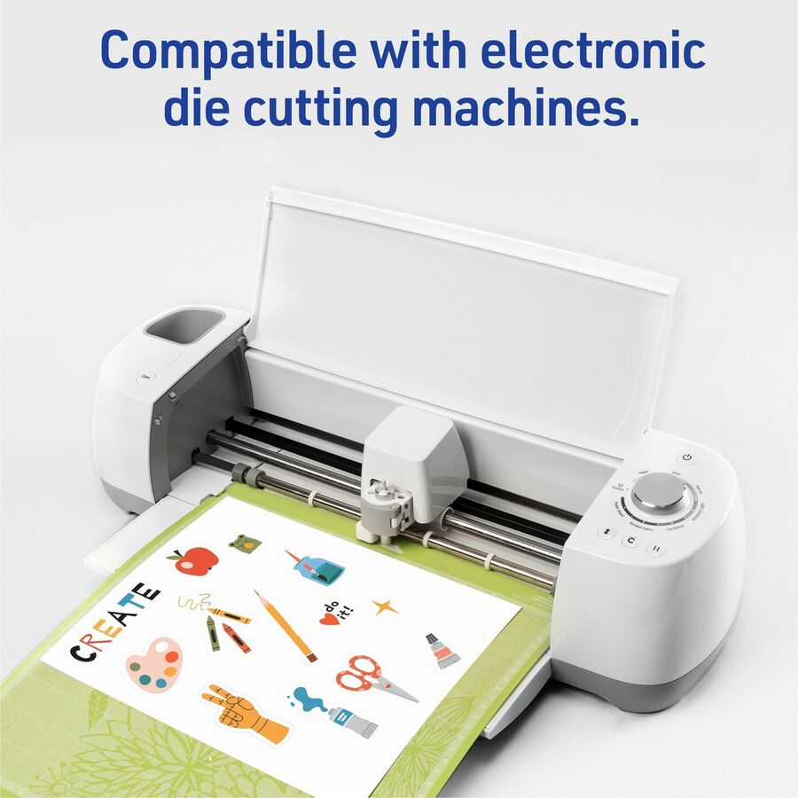 Avery®  Matte White Sticker Project Paper - Letter - 8 1/2" x 11" - Matte - Printable, Removable Adhesive, Die-cut, Repositionable, Lignin-free, Easy to Cut, Acid-free, PVC-free - White - 5 Sheets - 5 / Pack