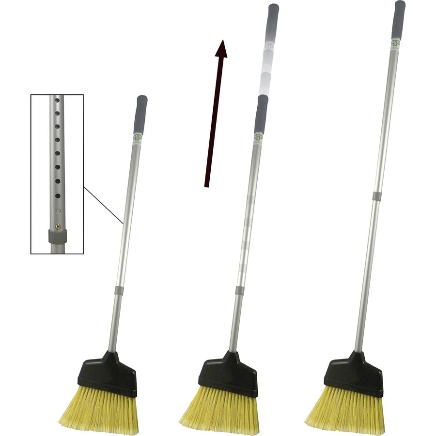 Unger SmartColor Telescopic Ergo Dustpan Set - 10" Aluminum Handle - Plastic - Gray - 1 Each