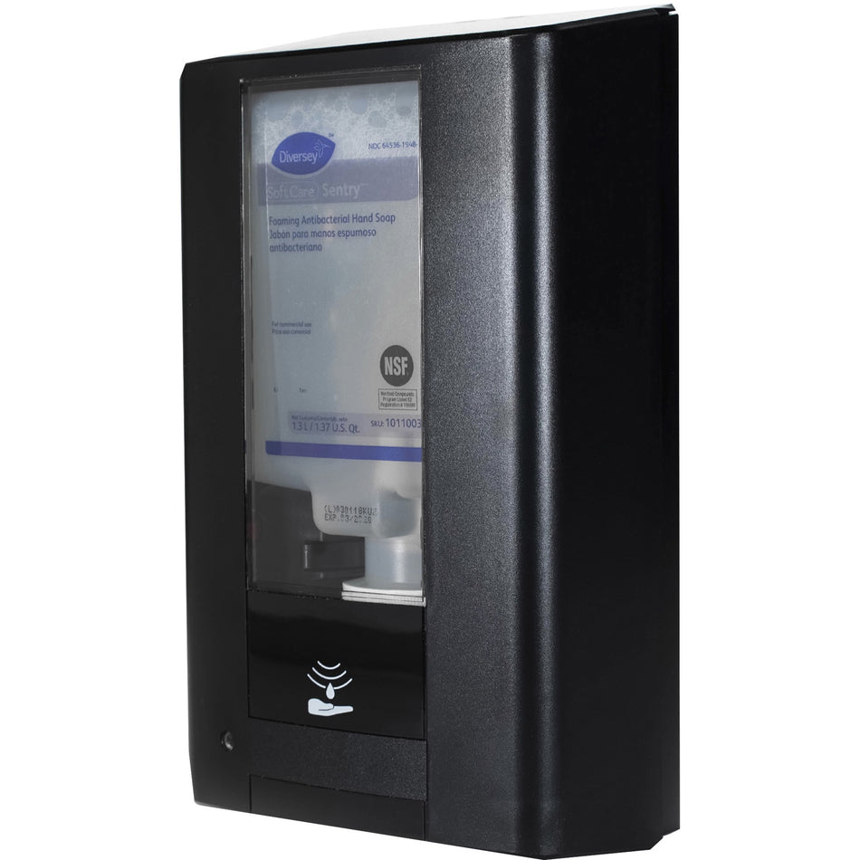 Diversey IntelliCare Hybrid Dispenser - Automatic/Manual - 1.37 quart Capacity - Durable, Lockable, Site Window, Tamper Resistant, Scratch Resistant, UV Resistant, Refillable - Black - 1 Each