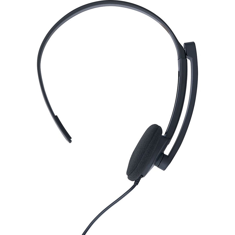 Verbatim Mono Headset with Microphone and In-Line Remote - Mono - Mini-phone (3.5mm) - Wired - 32 Ohm - 20 Hz to 20 kHz - Over-the-head - Monaural - Circumaural - 5.25 ft Cable - Omni-directional Microphone