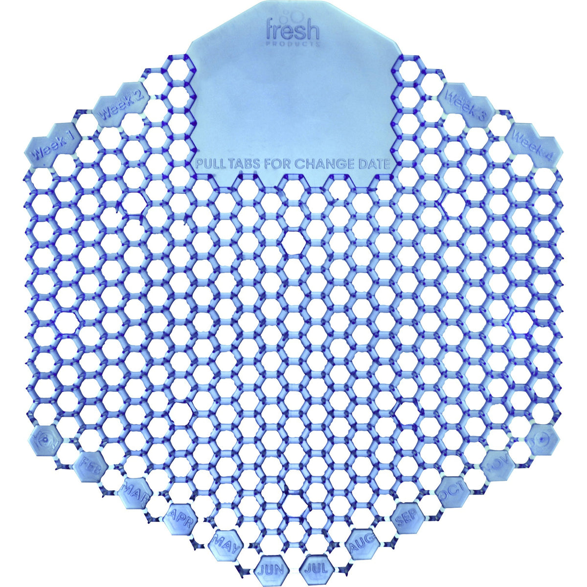 Fresh Products 3D Urinal Screen: 30-Day Lasting Odor Control - 10/Pack - Blue - Screens / Mats