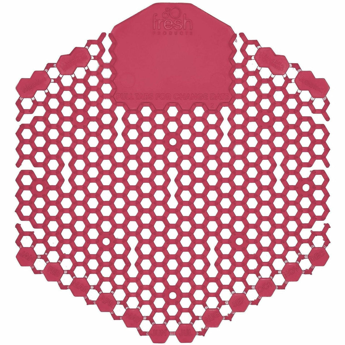 Fresh Products Wave 3D Urinal Screen - Lasts upto 30 Days - Splash Reducer, Odor Control - 10 / Pack - Red