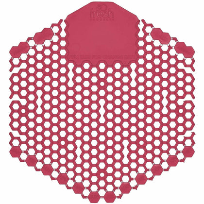 Fresh Products Wave 3D Urinal Screen - Lasts upto 30 Days - Splash Reducer, Odor Control - 10 / Pack - Red