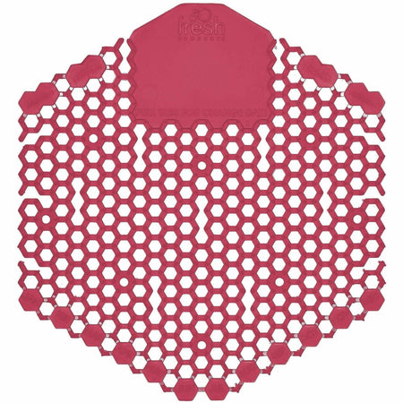 Fresh Products Wave 3D Urinal Screen - Lasts upto 30 Days - Splash Reducer, Odor Control - 10 / Pack - Red
