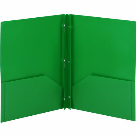 Smead Letter Fastener Folder - 8 1/2" x 11" - 180 Sheets Capacity - 2 x Double Tang Fastener(s) - 2 Internal Pocket(s) - Green - 3/Pack - 3 / Carton