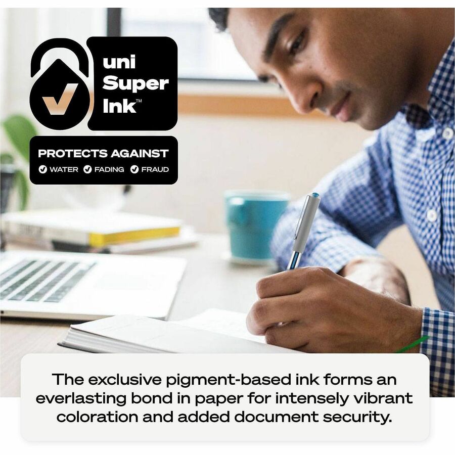 uniball&#8482; Vision Rollerball Pen - 0.7 mm Bold Pen Point - Assorted Ink - Liquid - 8 / Pack