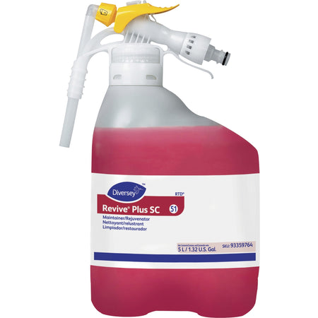 Diversey Floor Maintainer & Rejuvenator - 169.1 fl oz (5.3 quart) - Citrus Scent - Scratch Resistant - Red - 1 Each