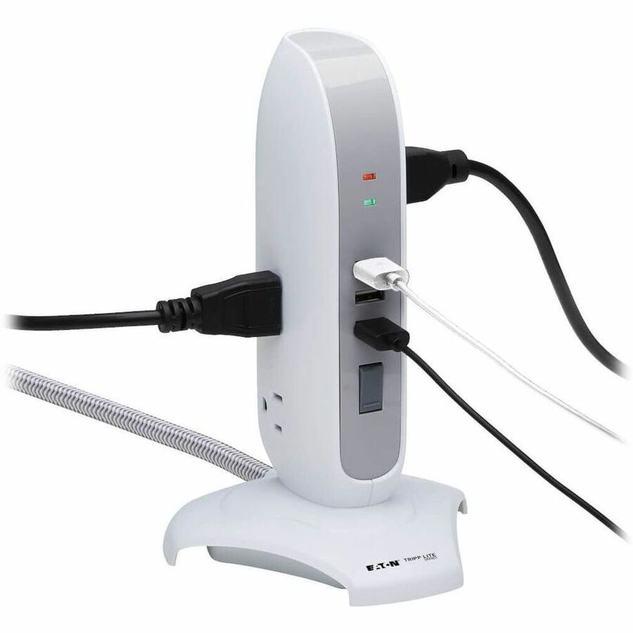 Tripp Lite series TLP66USB 5-Outlet Surge Suppressor/Protector - 5 x NEMA 5-15R, 4 x USB - 1800 VA - 1200 J - 120 V AC Input - 6 ft
