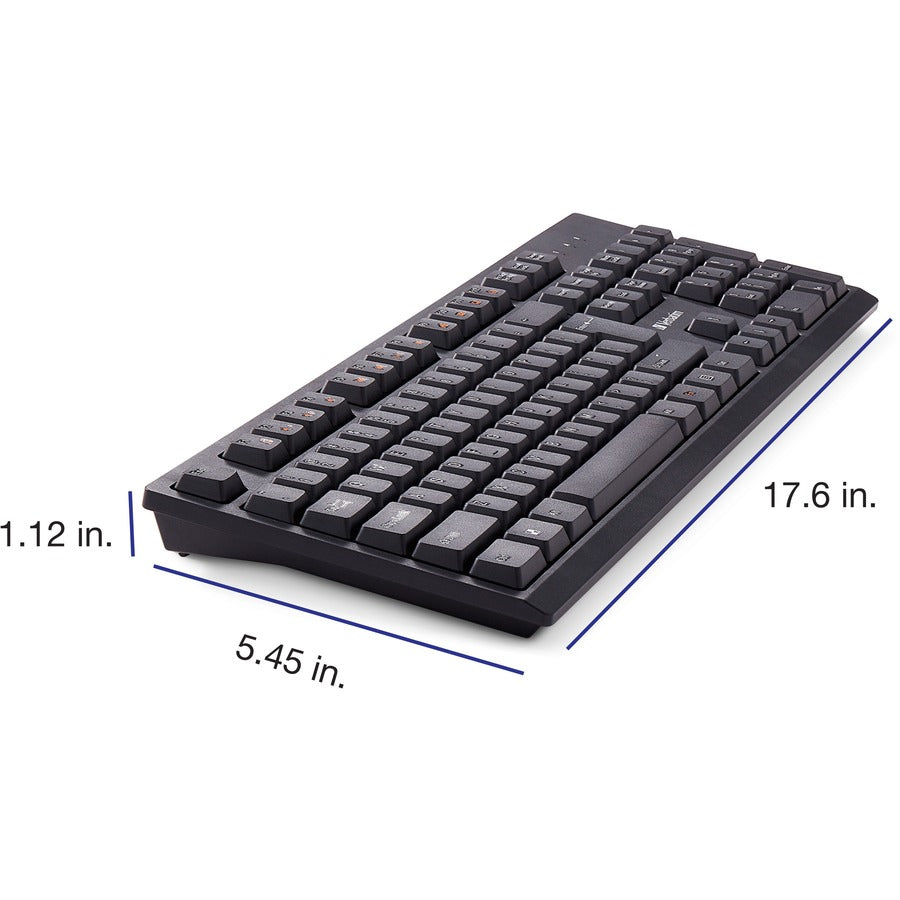 Verbatim Wireless Keyboard And Mouse - USB Type A Wireless Bluetooth 2.40 GHz Keyboard - USB Type A Wireless Mouse - Optical - 1000 dpi - Multimedia Hot Key(s) - Symmetrical - AA, AAA - Compatible with Windows, Mac - 1 Each