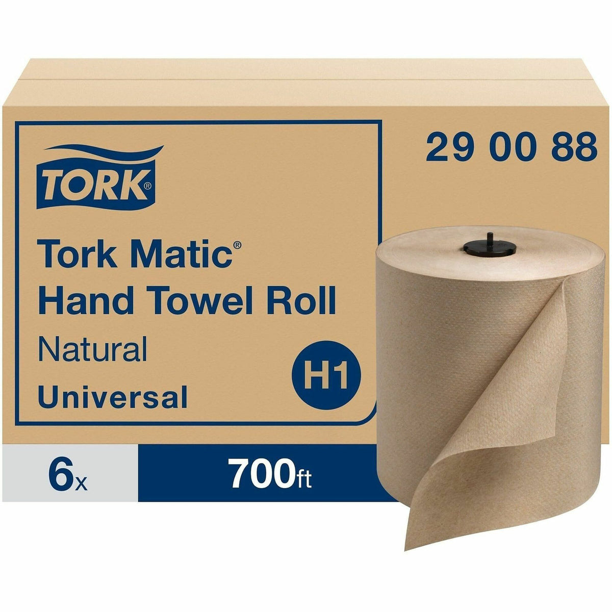 TORK Tork Matic Hand Towel Roll Natural H1 - 1 Ply - 7.68" Width x 700 ft Length - 884 Sheets/Roll - Nature - Paper - 6 / Carton