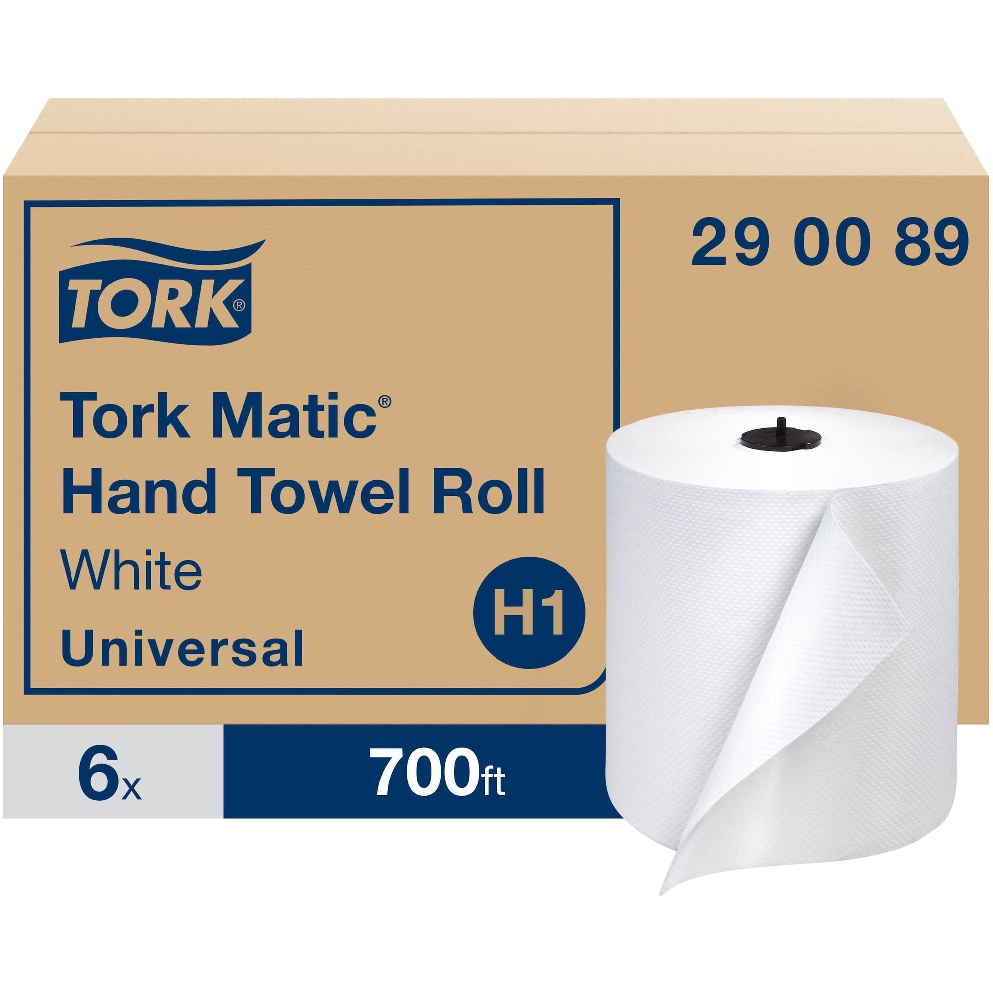 TORK Tork Matic Hand Towel Roll White H1 - 1 Ply - 8" Width x 700 ft Length - 7.20" Roll Diameter - 1.49" Core - White - Paper - 6 / Carton