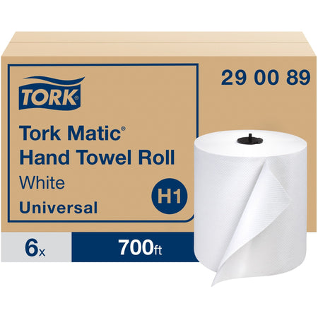 TORK Tork Matic Hand Towel Roll White H1 - 1 Ply - 8" Width x 700 ft Length - 7.20" Roll Diameter - 1.49" Core - White - Paper - 6 / Carton