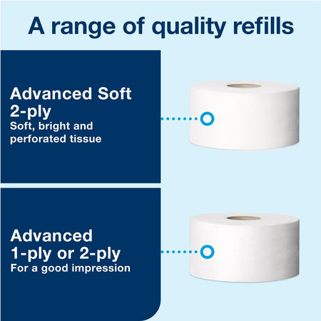 TORK Tork Twin Mini Jumbo Toilet Paper Roll Dispenser Black T2 - Alternate-Image7
