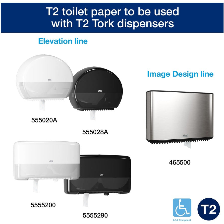 TORK Mini Jumbo Toilet Paper Roll White T2 - Alternate-Image6
