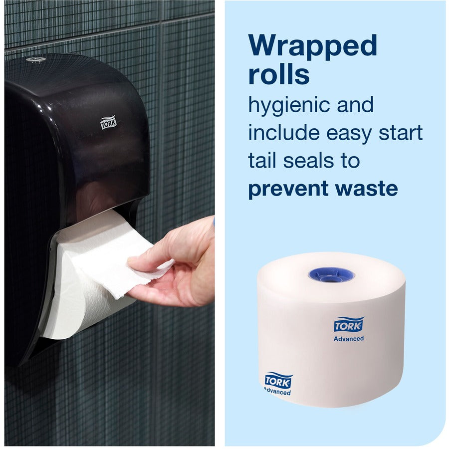 TORK High-Capacity Toilet Paper Roll White T26 - 2 Ply3.75" Length - 1000 Sheets - 5.40" Roll Diameter - 1 21/32" Core - White - Fiber - 36 / Carton