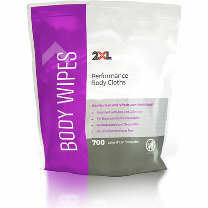 2XL Vitamin E & Aloe Performance Body Cloths - White 6x8 - 700/Pouch - Hand Soaps/Cleaners