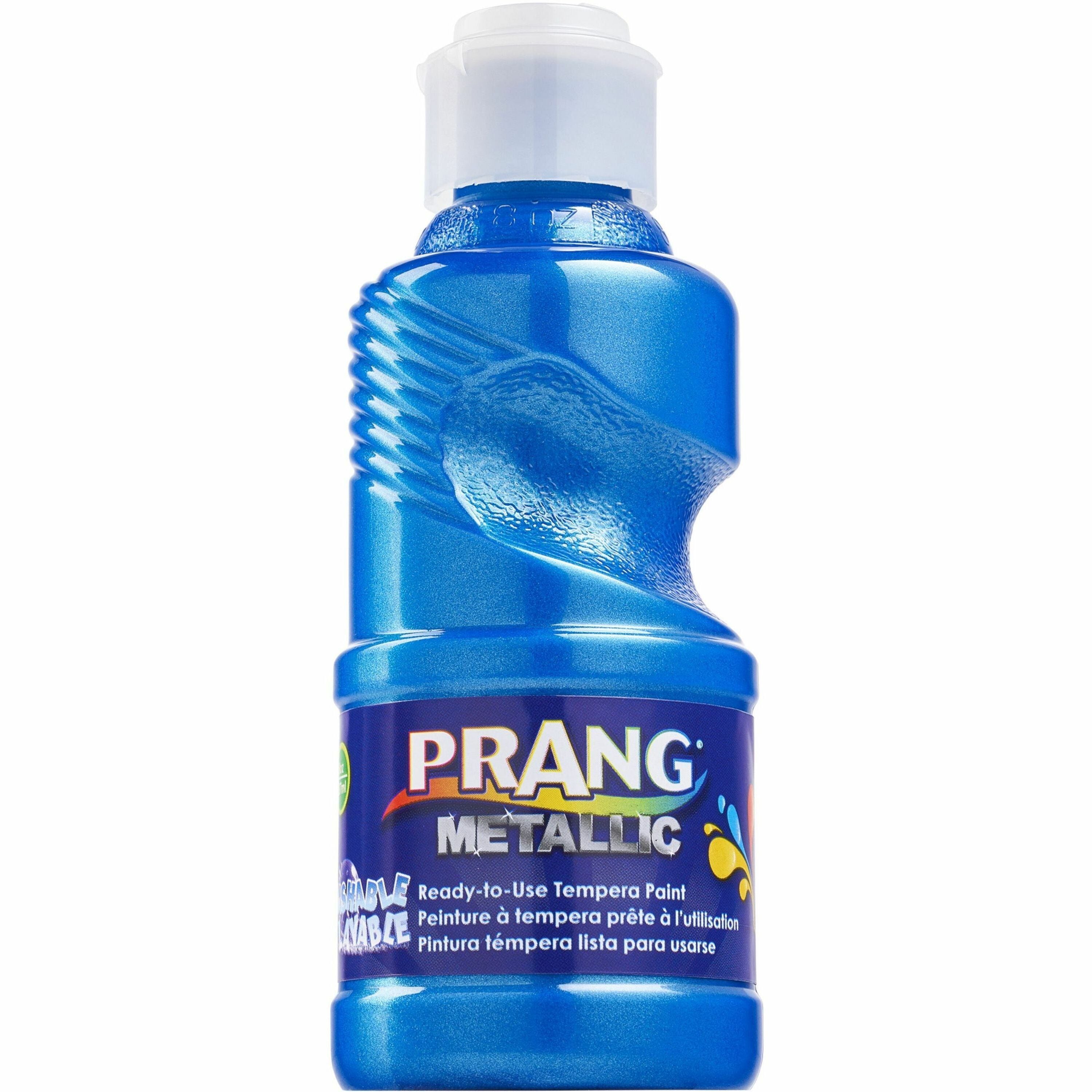 Prang Ready-to-Use Washable Metallic Paint - Metallic Blue - 8 fl oz - Washable - 1 Each