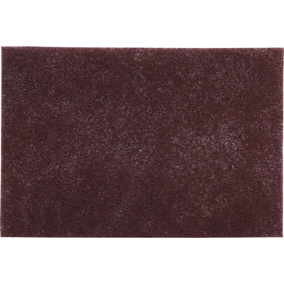 Scotch-Brite General Purpose Hand Pad 7447 - 6" Width x 0.25" Depth x 9" Length - Multipurpose, Multi Surface - Wood, Ceramic Tile, Rubber Floor - Reusable, Flexible, Abrasive, Durable - Nylon, Synthetic Fiber - Maroon - 20/Box - 3 / Carton