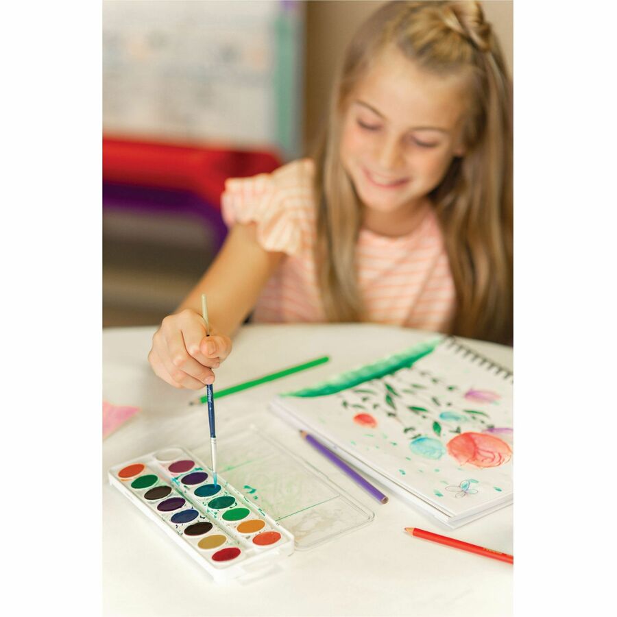 Prang Sharpened Watercolor Pencils - Red, Orange, Yellow, Green, Blue, Violet, Light Blue, Black, Brown, White Lead - 10 / Pack