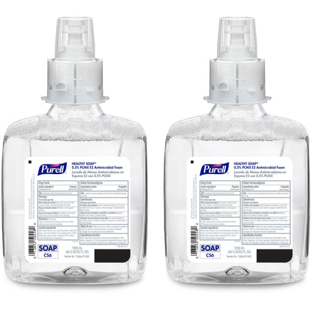PURELL® CS6 PCMX Antimicrobial E2 Hand Foam - Light Floral Scent - 1.27 quart - Kill Germs, Bacteria Remover, Soil Remover, Oil Remover - Food Processing Industry, Hand - Dye-free, Fragrance-free, Hygienic - 2 / Carton