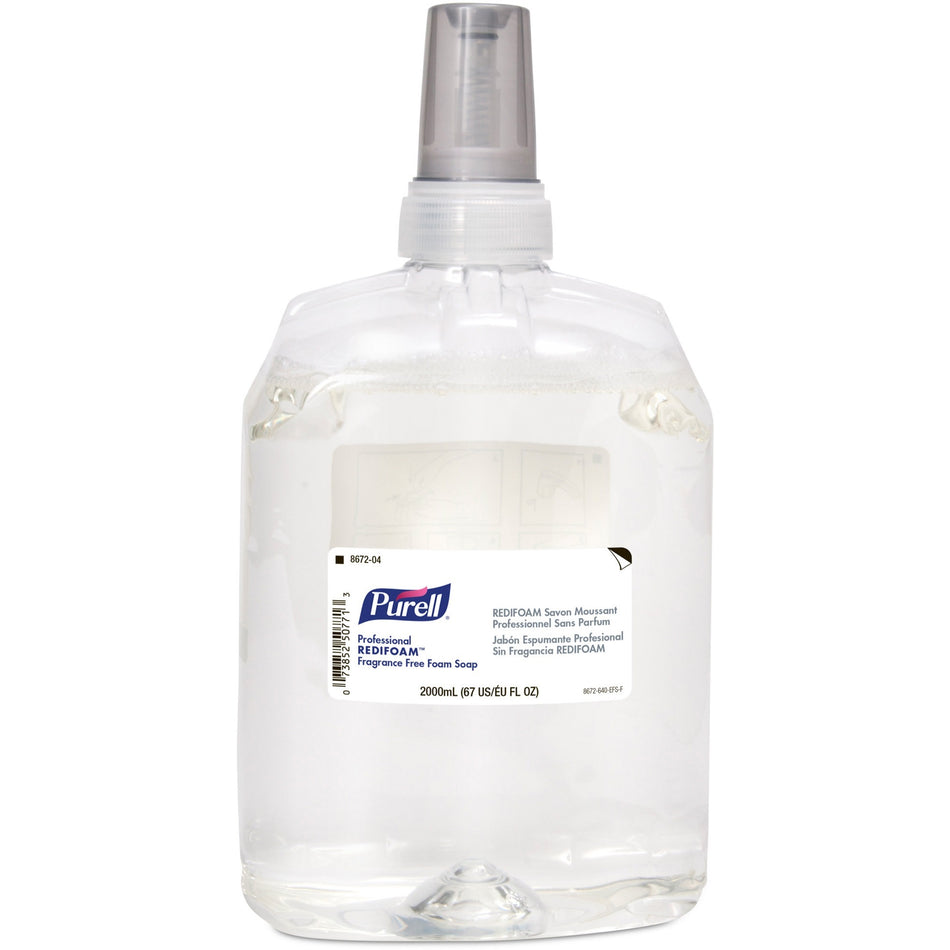 PURELL® CXR Refill Fragrance Free Foam Soap - 2.11 quart - Bacteria Remover - Hand - Antibacterial - Non-clog, Preservative-free, Paraben-free, Fragrance-free, Dye-free, Phthalate-free - 1 Each