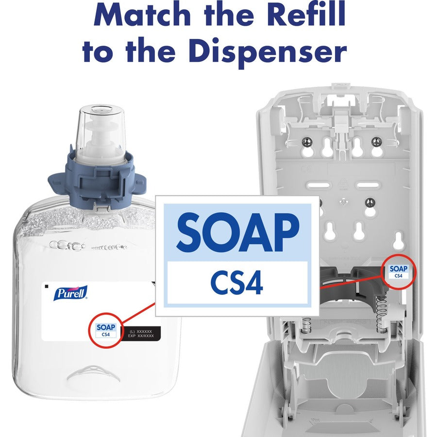 PURELL® CS4 Healthcare Foam Handwash 2% CHG Antimicrobial Foam Refill - 1.32 quart - Kill Germs, Bacteria Remover - Hand, Hospital, Healthcare, Skin - Moisturizing - Non-irritating, Dye-free, Fragrance-free, Rich Lather - 3 / Carton