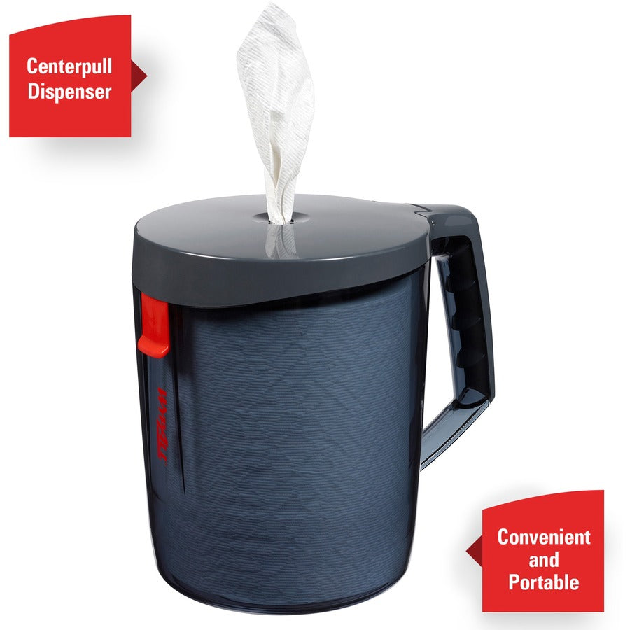 Wypall Reach Towel Dispenser System - Roll, Center Pull - Plastic - Black - Hygienic, Portable, Wall Mountable, Handle - 1 Each