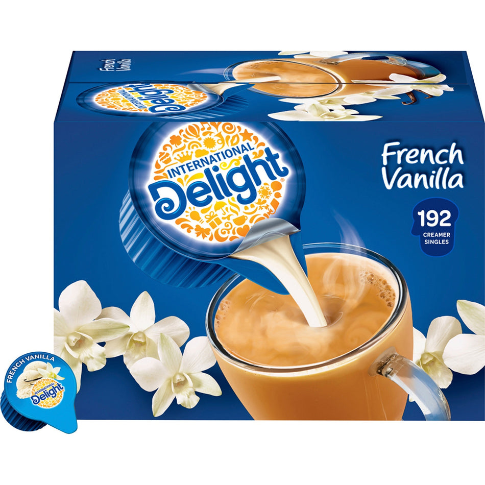 International Delight French Vanilla Liquid Creamer Singles - French Vanilla Flavor - 0.50 fl oz (15 mL) - 192 / Carton