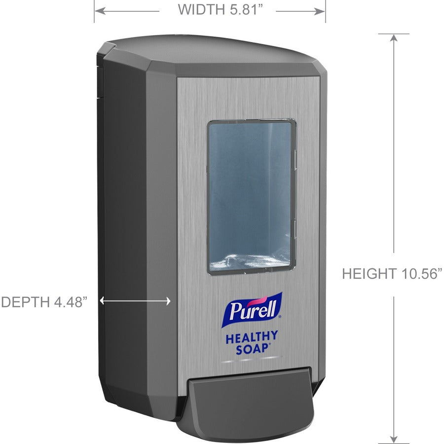 PURELL® CS4 Soap Dispenser - Manual - 1.32 quart Capacity - Site Window, Wall Mountable, Durable - Gray - 1 / Carton