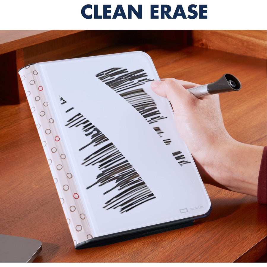 Quartet Portable Glass Dry-Erase Pad - 5" (0.4 ft) Width x 8" (0.7 ft) Height - White Tempered Glass Surface - Black Polyethylene Frame - Desktop - Magnetic - 1 Each