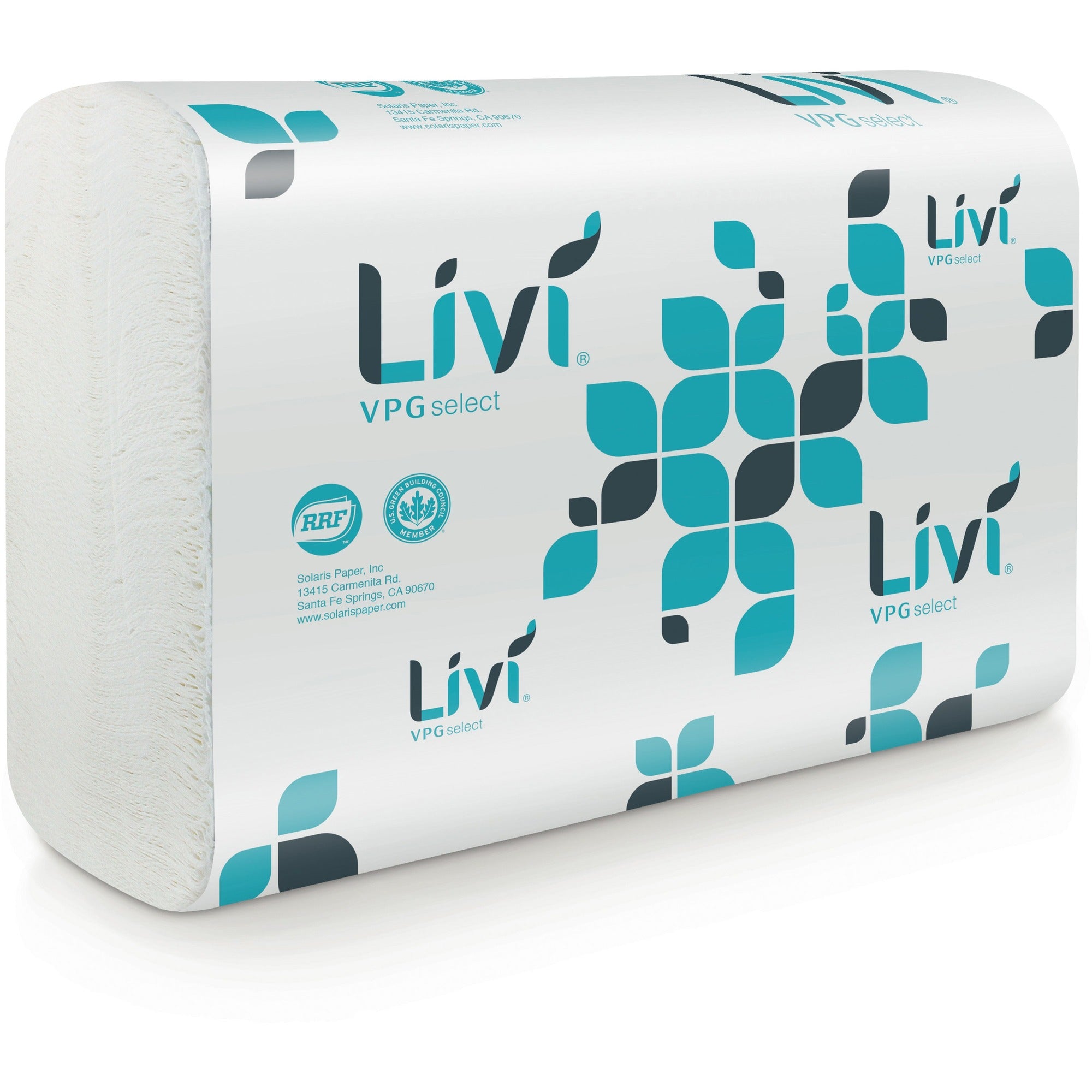 Livi VPG Select Multifold Towel - 1 Ply - Multifold - 9.06" Width x 9.45" Length - Emboss Pattern - White - Virgin Fiber - 250/Pack - 16 / Carton