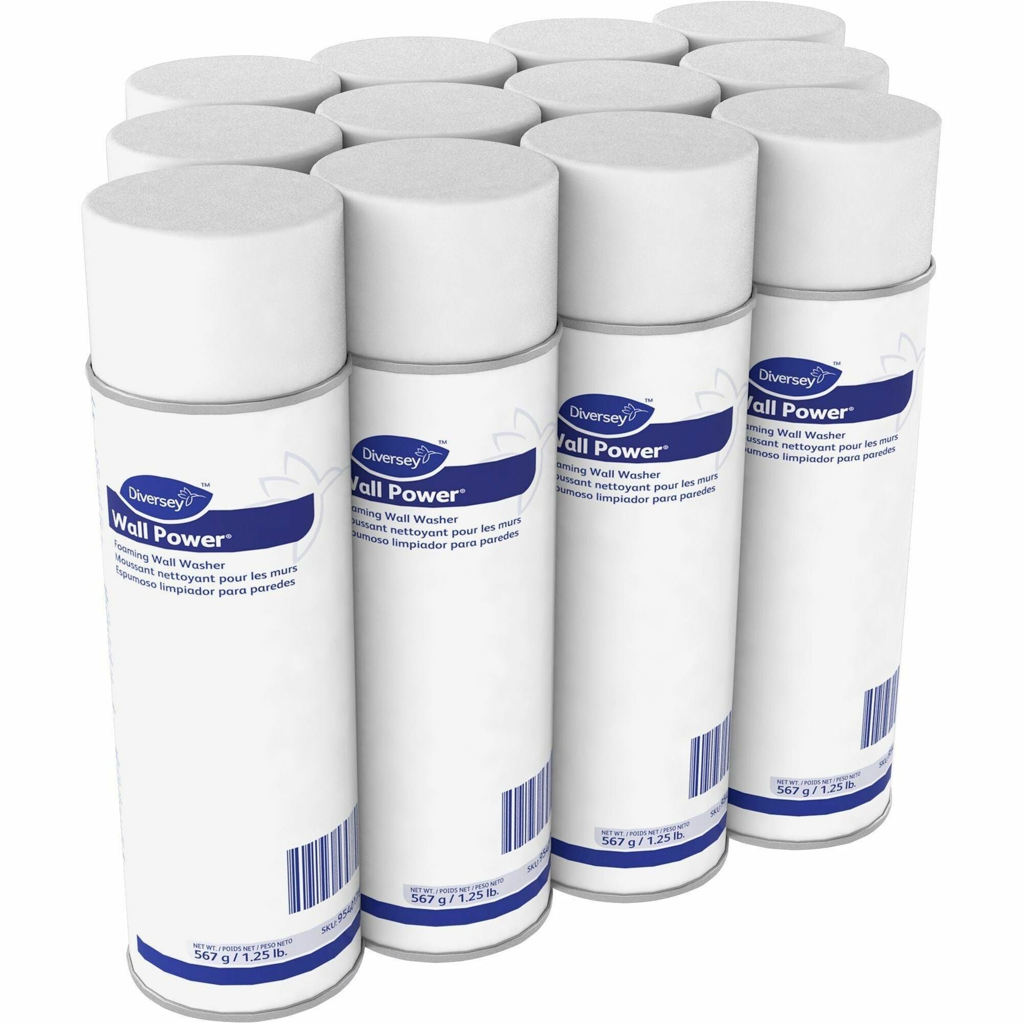 Diversey Wall Power Foaming Wall Washer - Ready-To-Use - 20 oz (1.25 lb) - Floral, Cherry Scent - Scrub-free, Color-free - Yellow - 12 / Carton