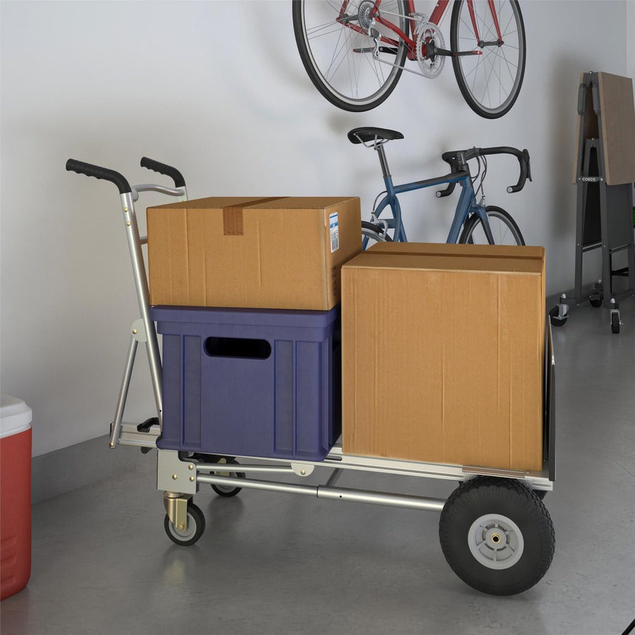 Cosco 3-in-1 Assist Series Hand Truck - 1000 lb Capacity - 4 Casters - Aluminum - 19" Width x 21" Depth x 47.50" Height - Silver Gray - 1 Each