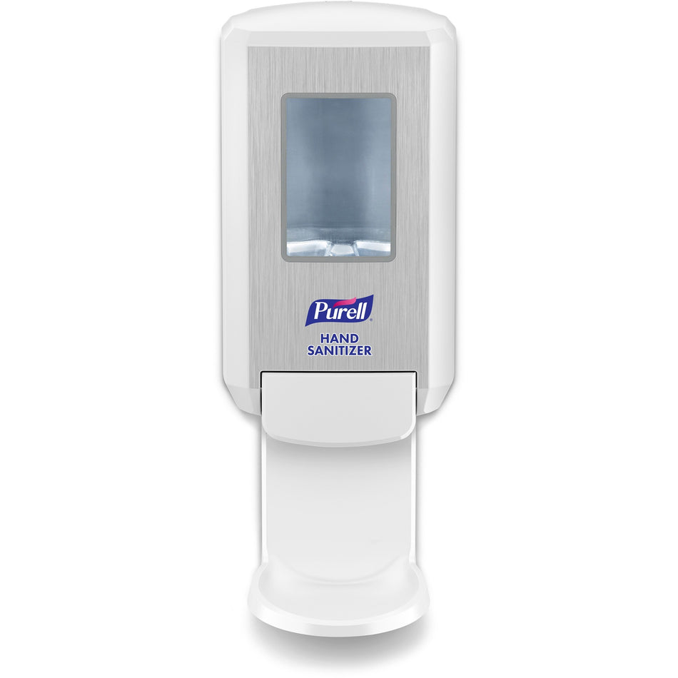PURELL® CS4 Hand Sanitizer Dispenser - Manual - 1.27 quart Capacity - Wall Mountable, Durable, Refillable, Site Window, Locking Mechanism - White - 1 / Carton