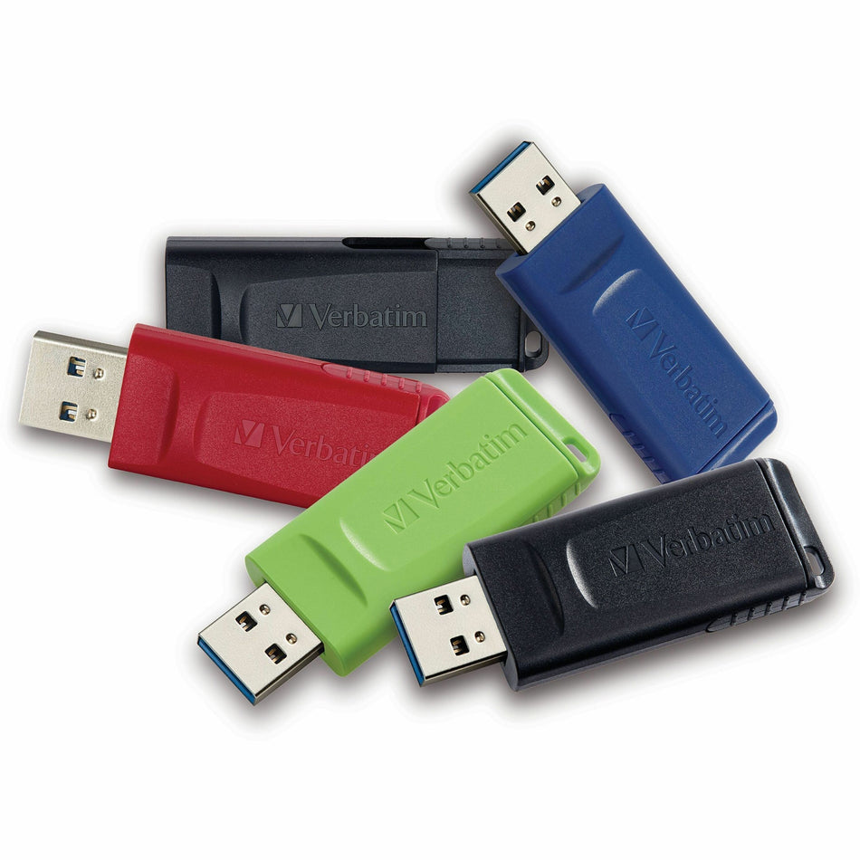 Verbatim 32GB Store 'n' Go USB Flash Drive - 5pk - Assorted - 32 GB - USB 2.0 Type A - Assorted - Lifetime Warranty - 5 / Pack