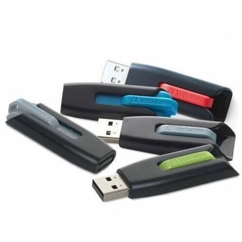 Verbatim 32GB Store 'n' Go V3 USB 3.2 Gen 1 Flash Drive - 5pk - Assorted - 32 GB - USB 3.2 (Gen 1) Type A - Assorted - Lifetime Warranty - 5 / Pack
