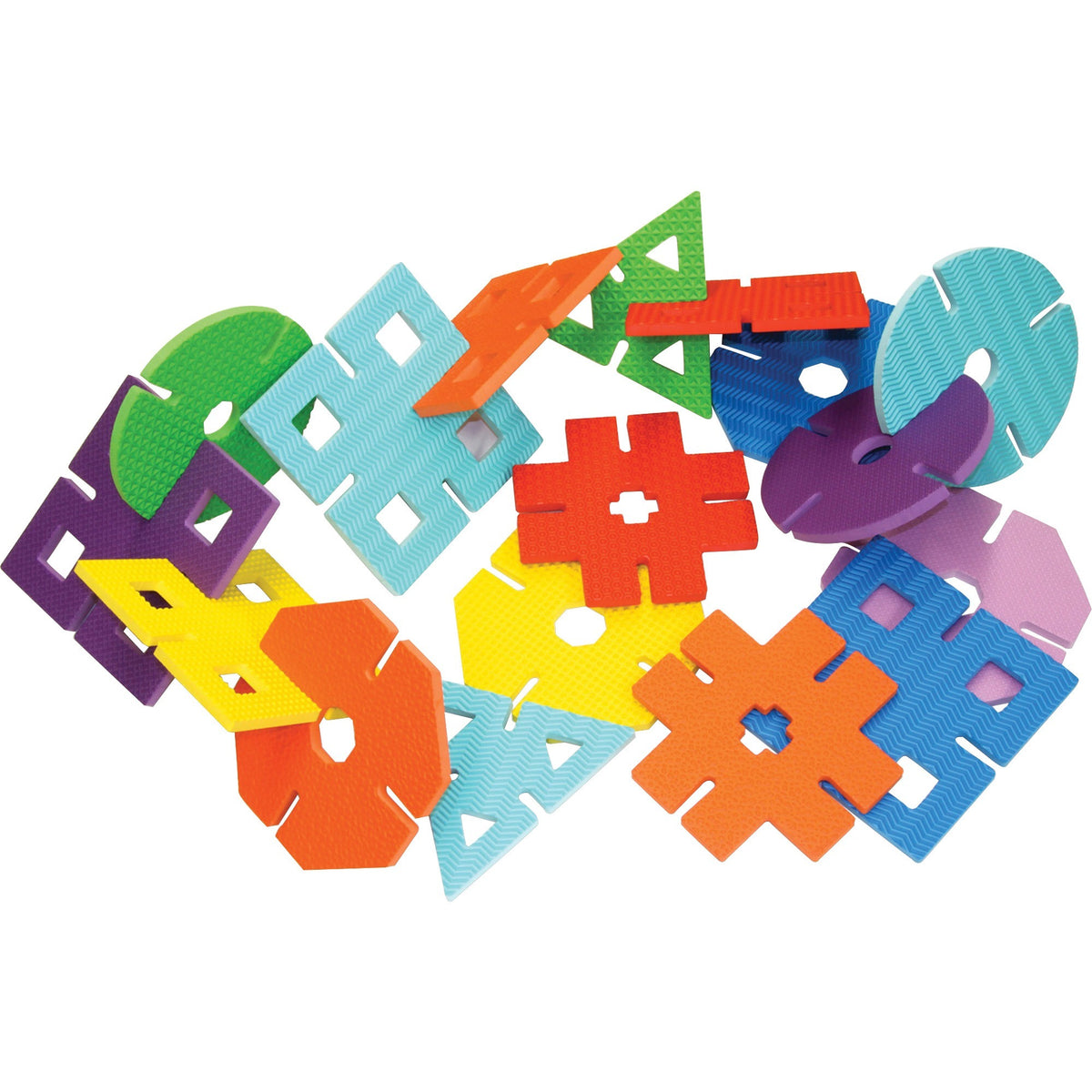 WonderFoam Giant Design Shapes - Learning Theme/Subject - 40 x Shape Shape - 4" Height x 7" Width - Assorted - Foam - 40/Set - 6 / Carton